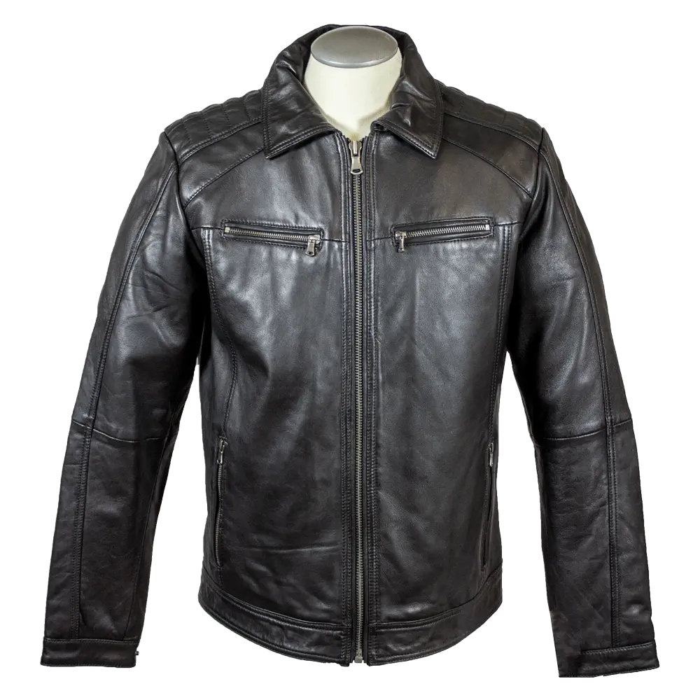 BOL Men s Zip Pocket Leather Jacket Boutique of Leathers Open Road