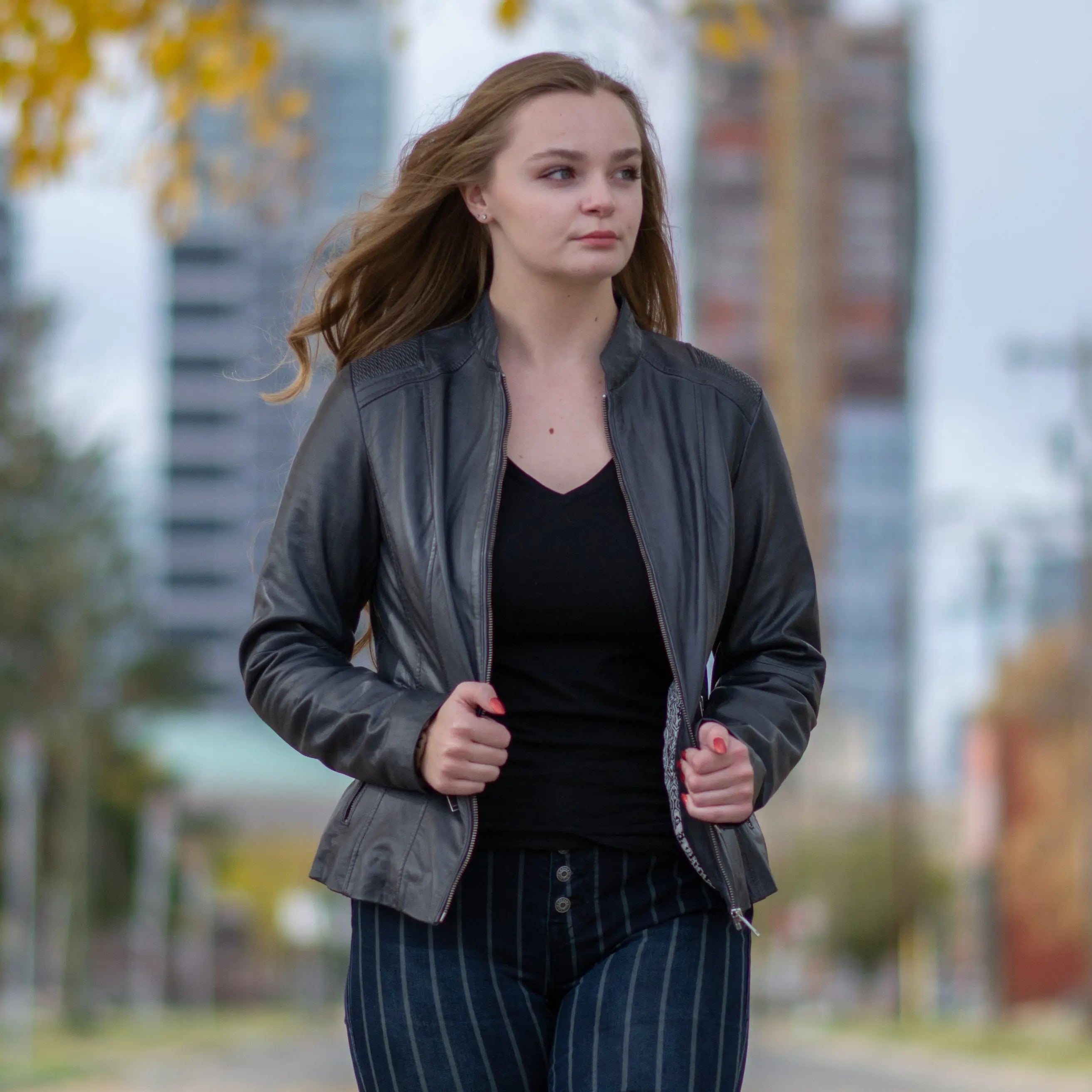 BOL Women's Basket Weave Accent Leather Jacket Women's Coats & Jackets Boutique of Leathers/Open Road