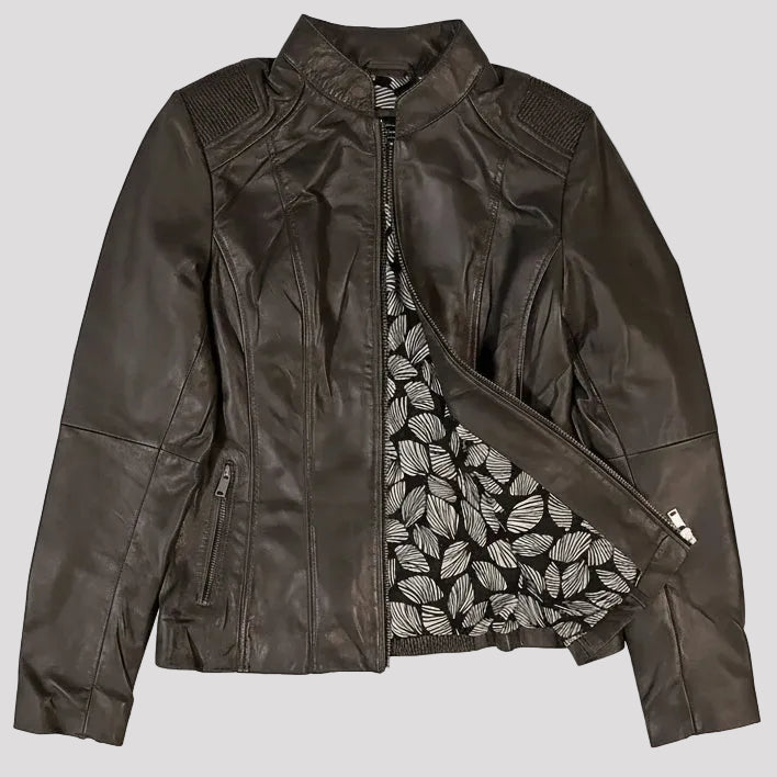 BOL Women's Basket Weave Accent Leather Jacket - Boutique of Leathers/Open Road