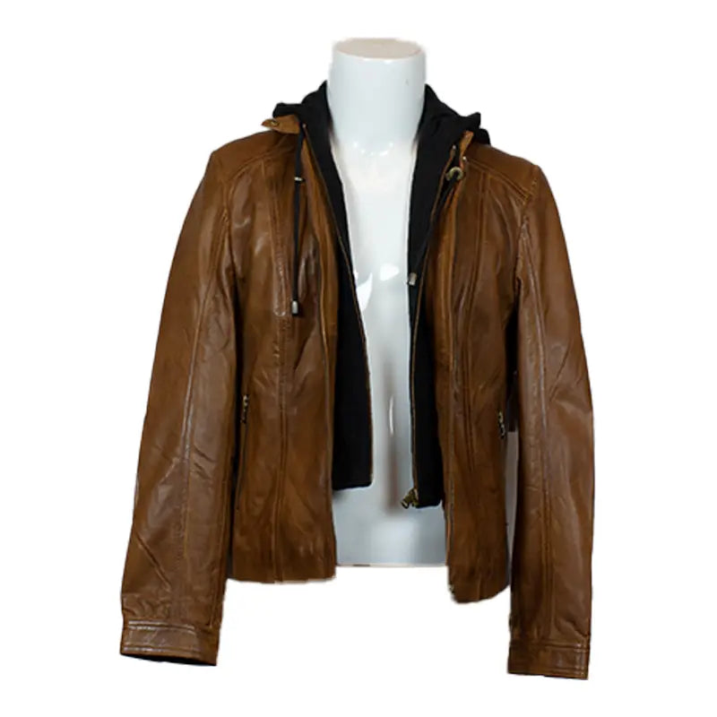 BOL Women's Detachable Hooded Leather Jacket Women's Coats & Jackets Boutique of Leathers/Open Road