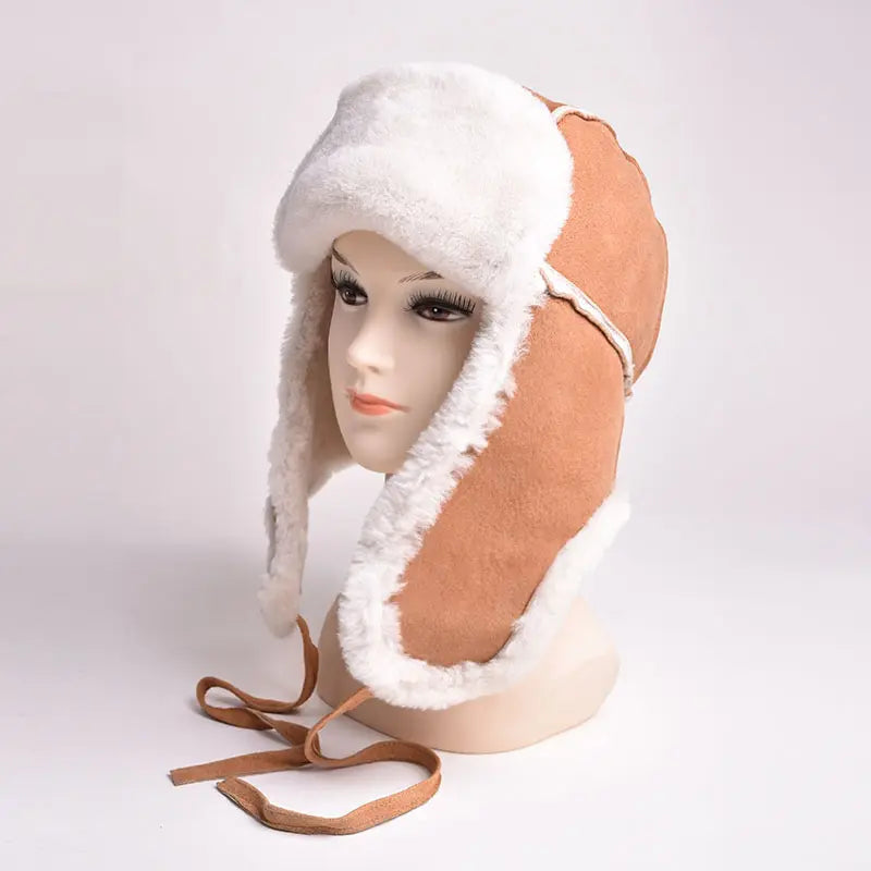 BOL Women's Hand Stitched Merino Sheepskin Bomber Cap Hats Boutique of Leathers/Open Road