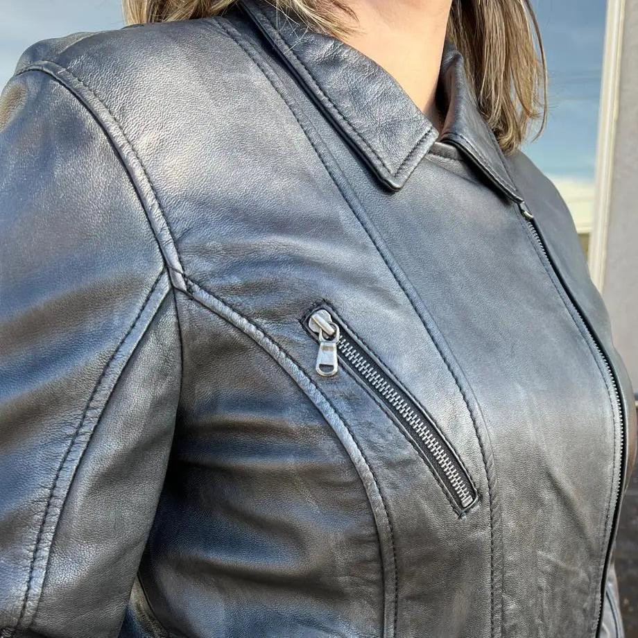 BOL Women's Lamb Leather Biker Style Jacket - Boutique of Leathers/Open Road