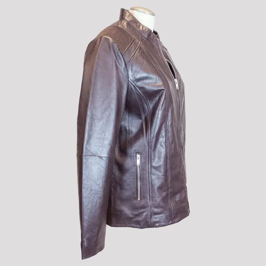 BOL Women's Paulina Ribbed Shoulder Leather Jacket Women's Coats & Jackets Boutique of Leathers/Open Road