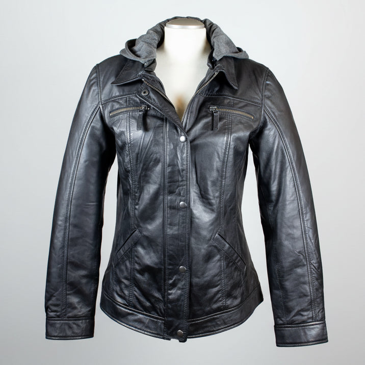 BOL Women's Removable Hood Leather Jacket Women's Coats & Jackets Boutique of Leathers/Open Road