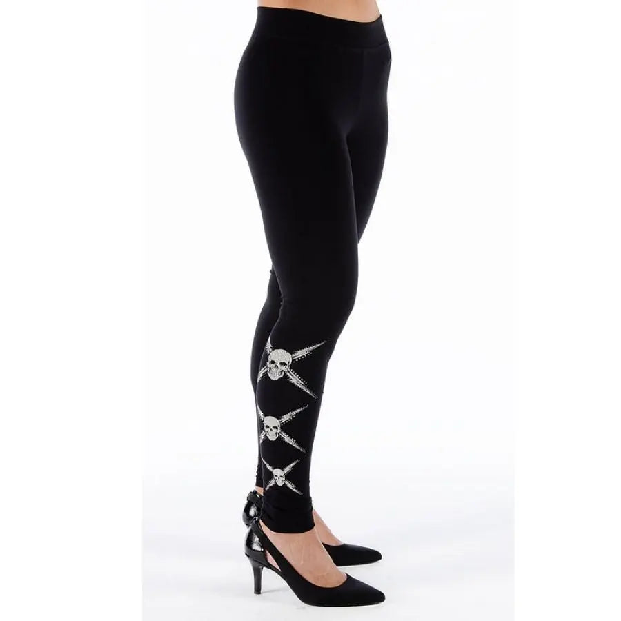 Black skull leggings hotsell