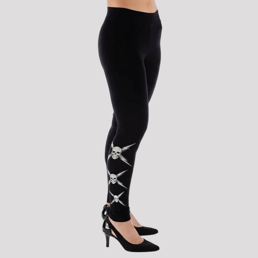 BOL Women's Rhinestone Skull Leggings Women's Pants Boutique of Leathers/Open Road