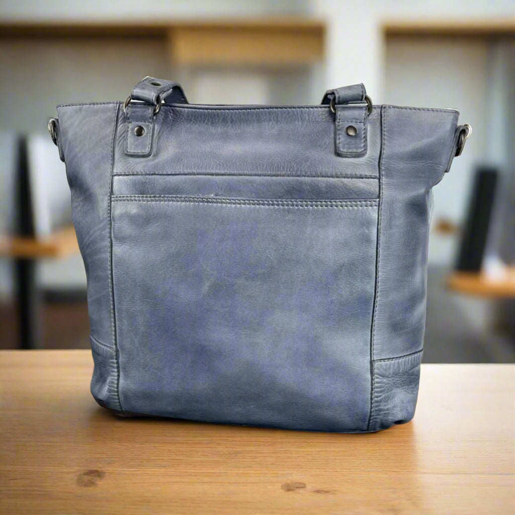 MET Two Handled Leather Sack Handbag