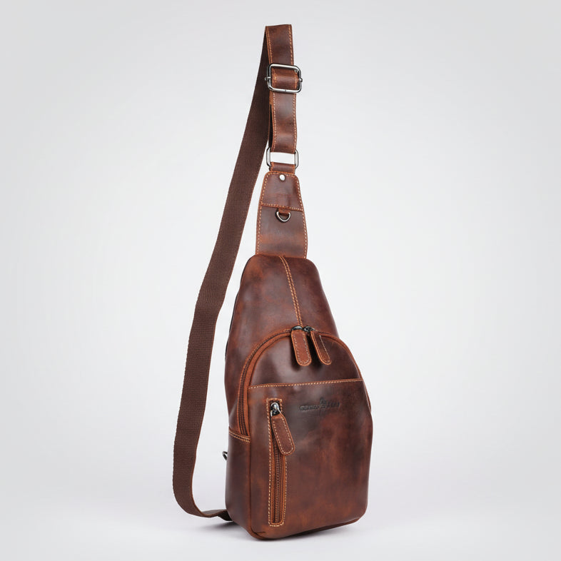 Greenwood Leather Crossbody Chest Bag - Boutique of Leathers/Open Road