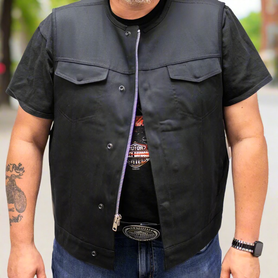First MFG Co. Men's Motorcycle Twill Vest Men's Vests Boutique of Leathers/Open Road