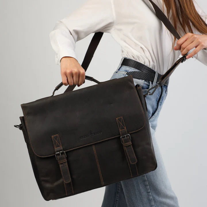 Greenwood Leather Laptop Bag - Boutique of Leathers/Open Road