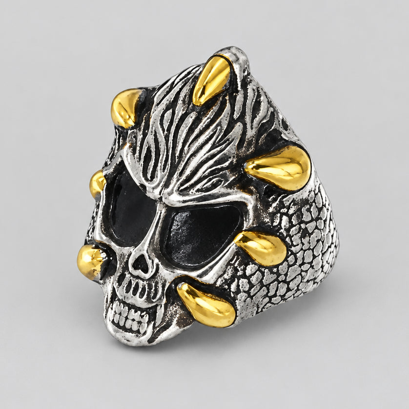 GoSteel Men's Dragon Claws and Skull Ring Men's Jewelry Boutique of Leathers/Open Road