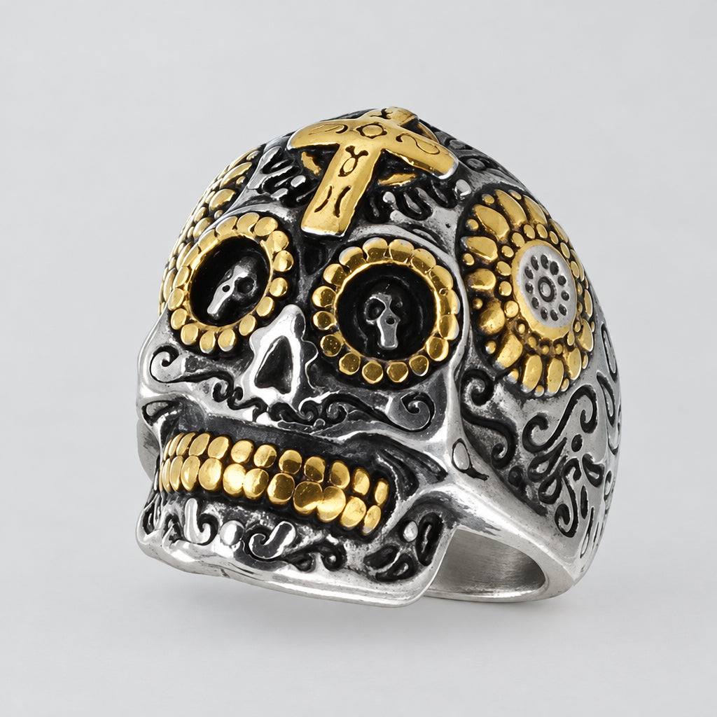 GoSteel Men's Sugar Skull Ring - Boutique of Leathers/Open Road