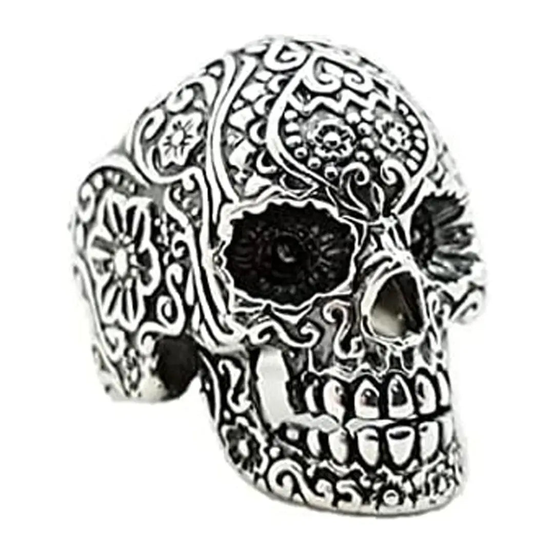 GoSteel Men's Sugar Skull Ring Men's Jewelry Boutique of Leathers/Open Road
