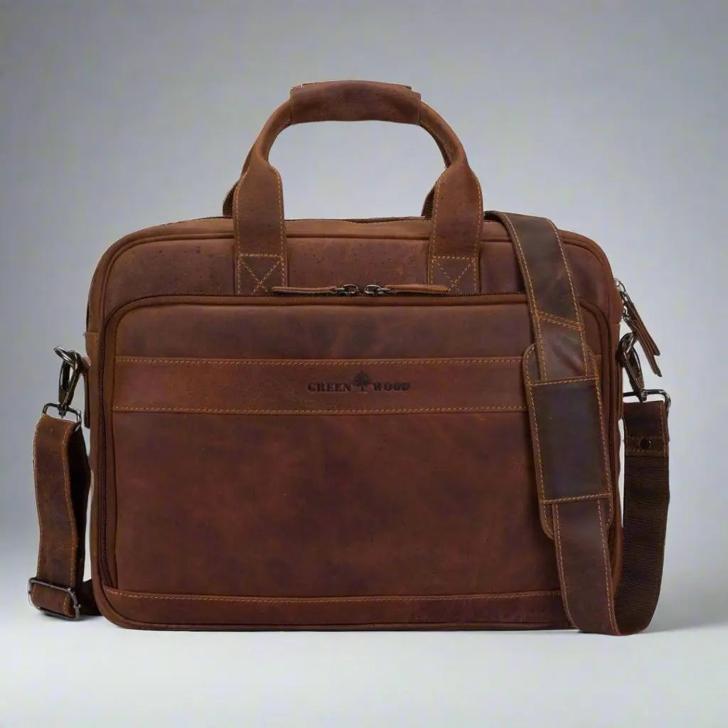 Greenwood Leather 14" Laptop Bag - Boutique of Leathers/Open Road