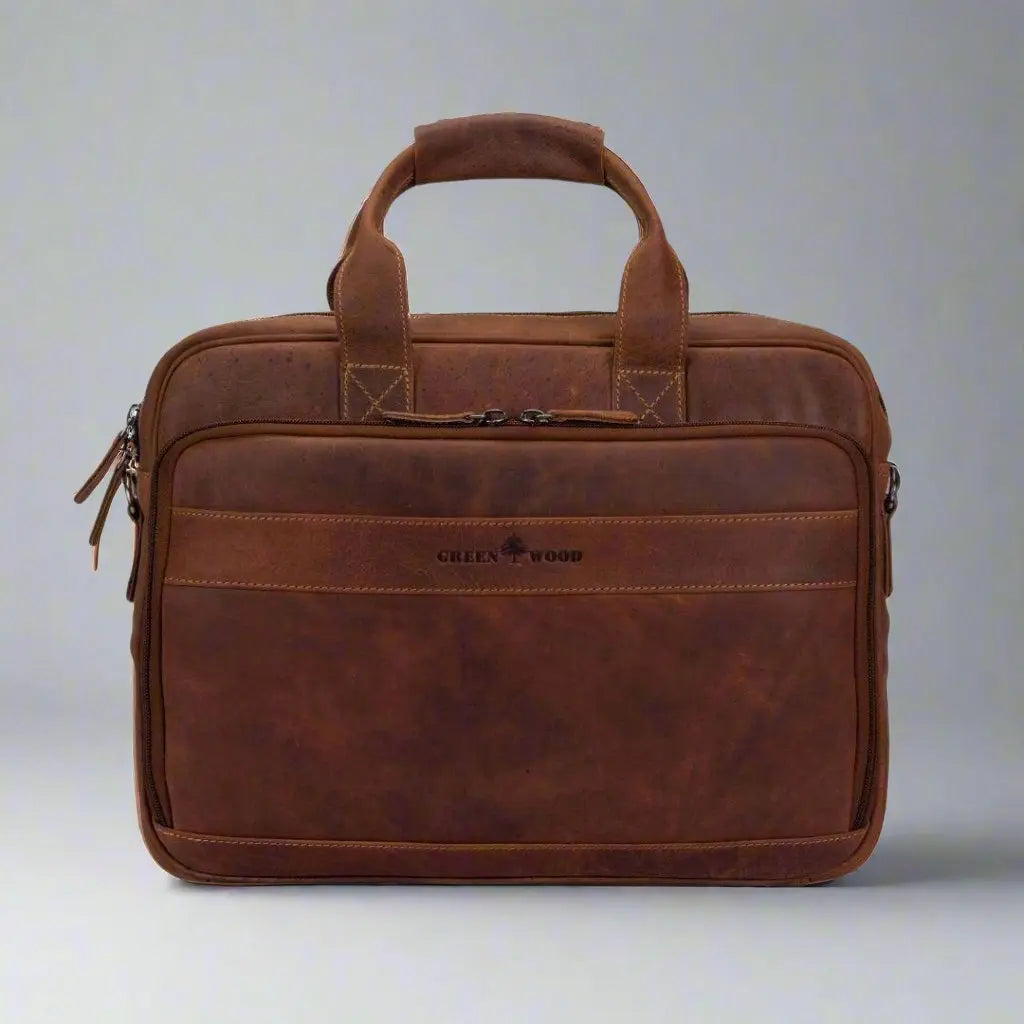 Greenwood Leather 14" Laptop Bag - Boutique of Leathers/Open Road