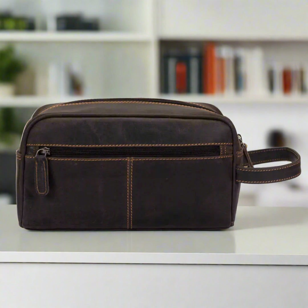 Greenwood Leather Geelong Toiletry Bag Boutique of Leathers/Open