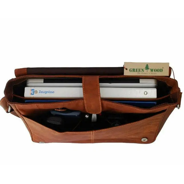 Greenwood Leather Laptop Bag Backpacks & Messenger Bags Boutique of Leathers/Open Road
