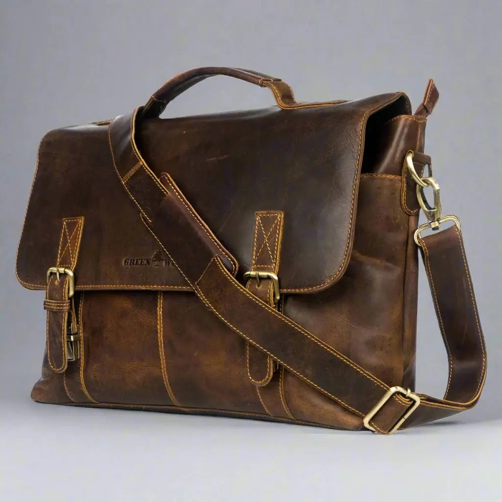 Greenwood Leather Laptop Bag - Boutique of Leathers/Open Road