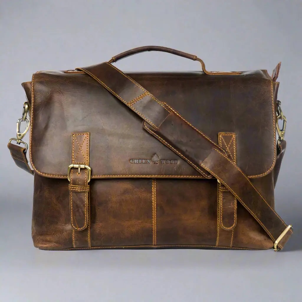 Greenwood Leather Laptop Bag - Boutique of Leathers/Open Road
