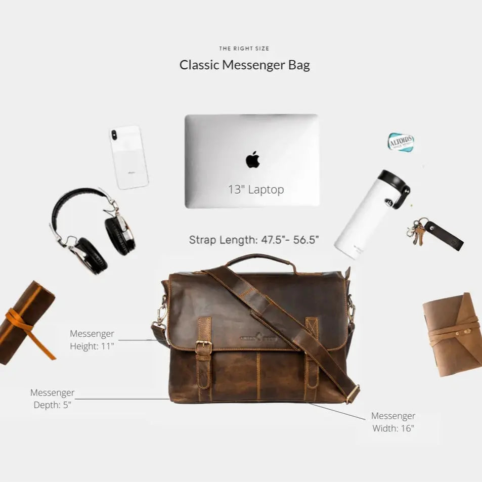 Greenwood Leather Laptop Bag - Boutique of Leathers/Open Road