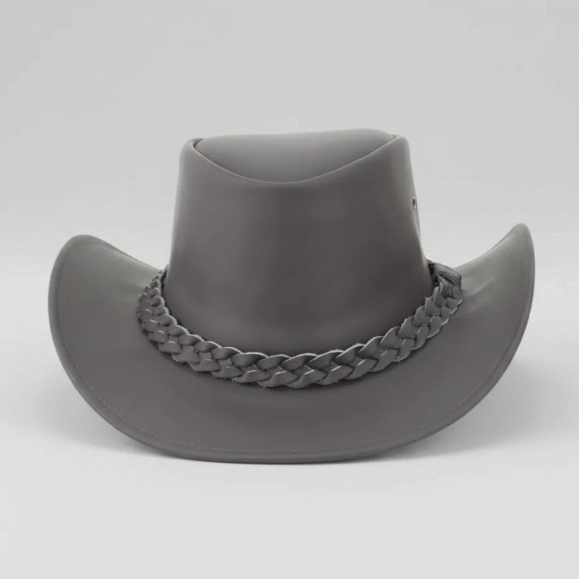 Premium Leather Wide Brim Western Hat. Lightweight Top Grain Rodeo Hat