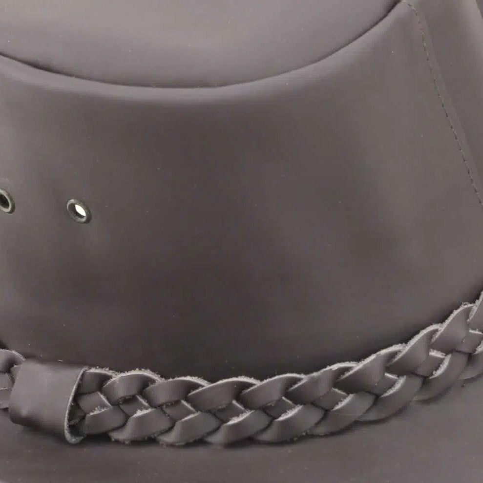 Premium Leather Wide Brim Western Hat. Lightweight Top Grain Rodeo Hat