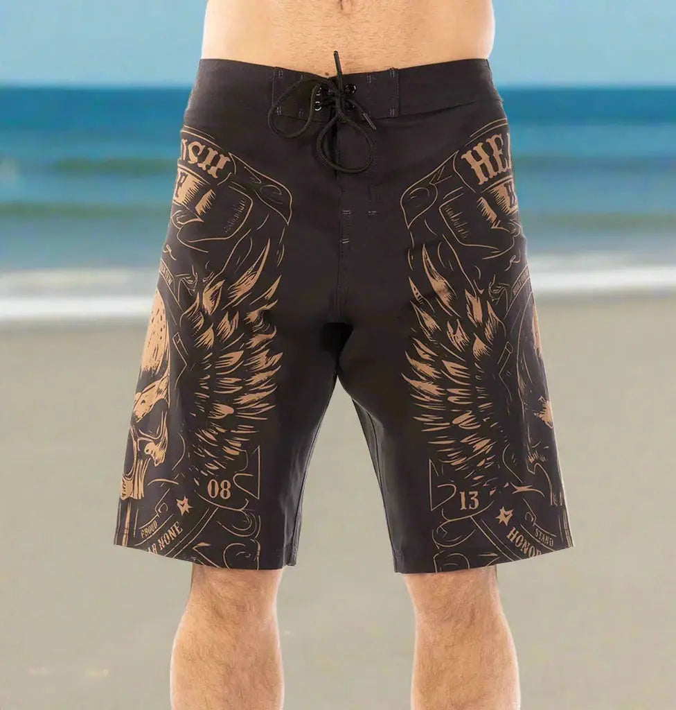 Headrush Men's Biker Wings Board Shorts - Boutique of Leathers/Open Road