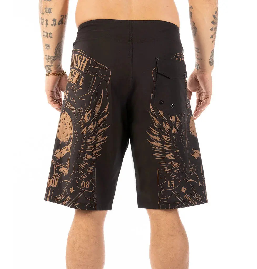 Headrush Men's Biker Wings Board Shorts - Boutique of Leathers/Open Road