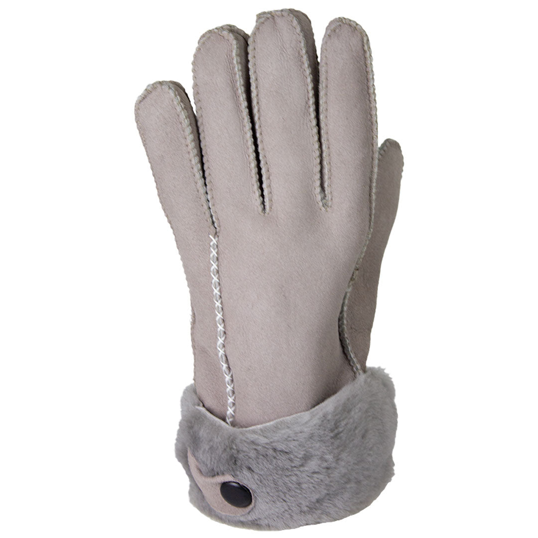 BOL Women's Button Hand Stitched Merino Sheepskin Gloves