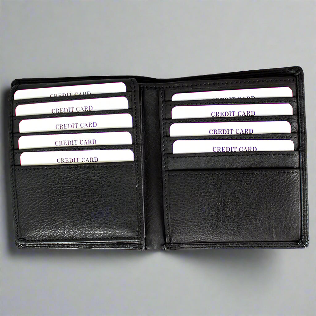 JBG International Men's Flip Up Wing Bifold Leather Wallet - Boutique of Leathers/Open Road