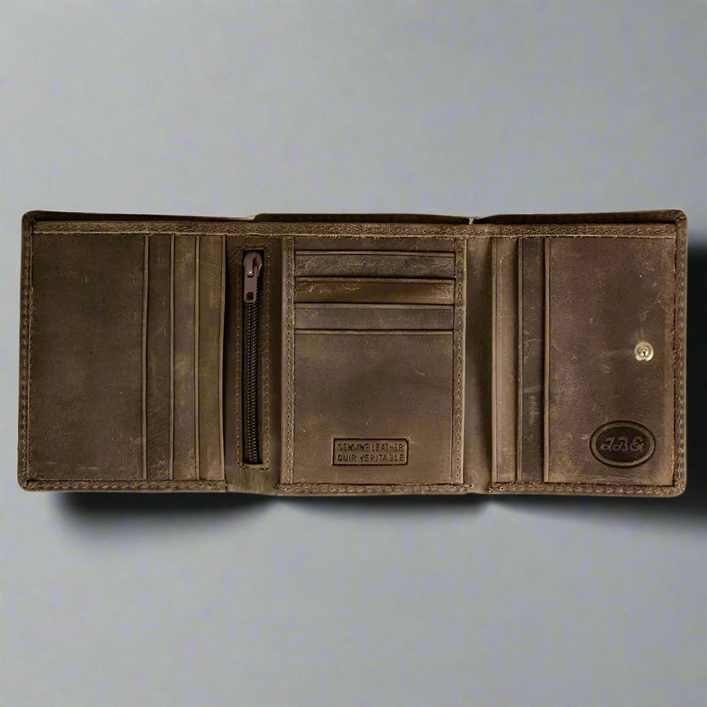 JBG International Men's Hunter Chain Leather RFID Wallet - Boutique of Leathers/Open Road