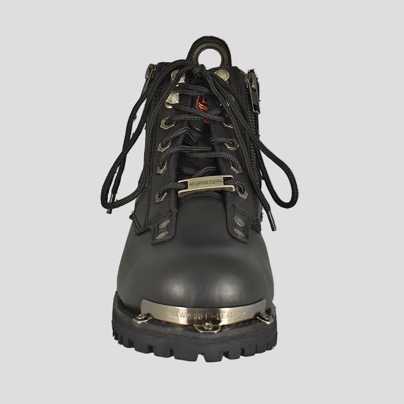 Milwaukee Leather Men's 6" Double Zip Lace Up Motorcycle Boots