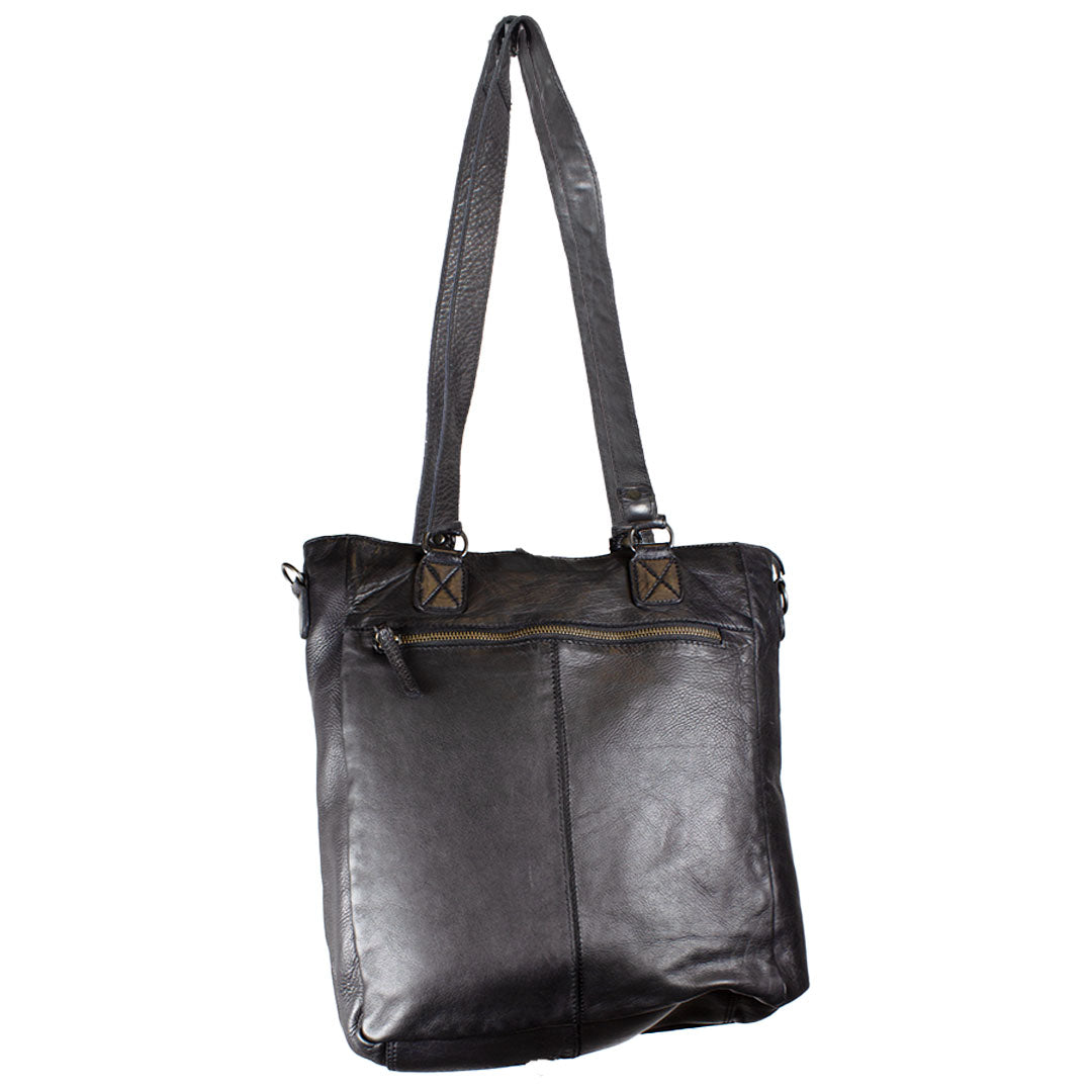 Soft Black Leather Shoulder Bag