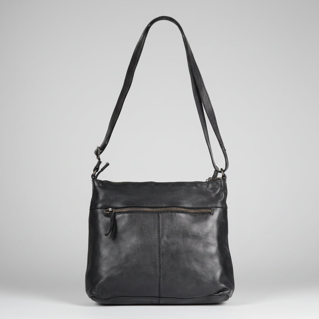 MET Leather Crossbody Bag with Dual Zipper Pockets - Boutique of Leathers/Open Road