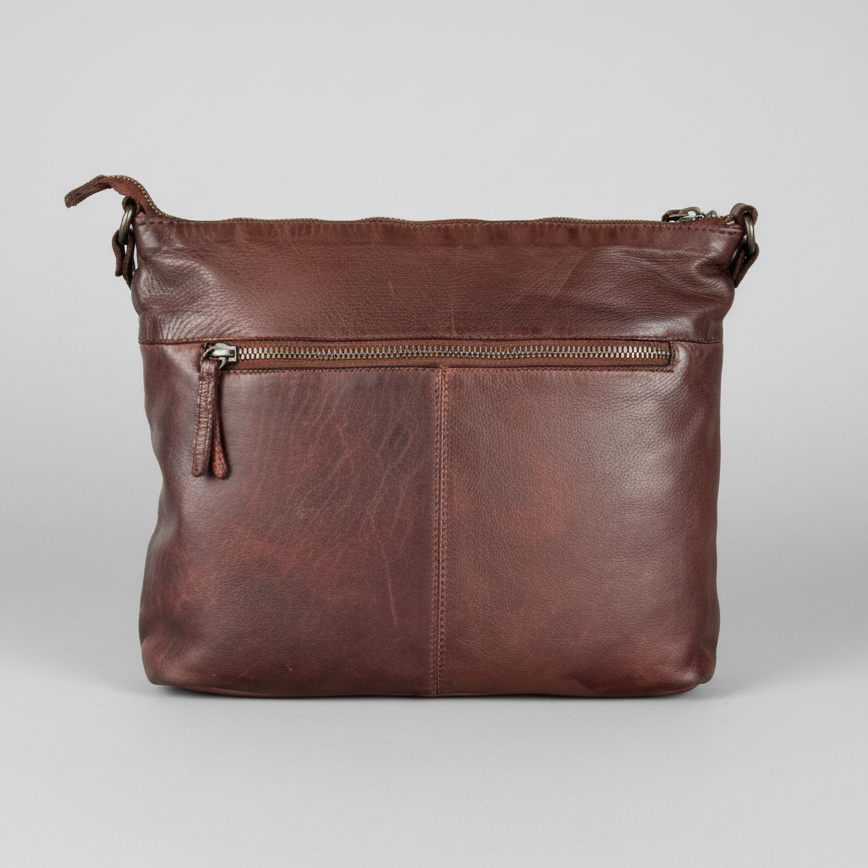 MET Leather Crossbody Bag with Dual Zipper Pockets - Boutique of Leathers/Open Road