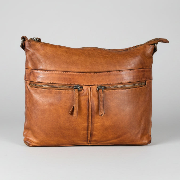 MET Leather Crossbody Bag with Dual Zipper Pockets - Boutique of Leathers/Open Road