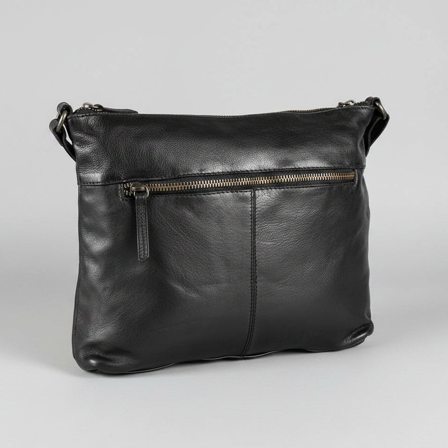 MET Leather Crossbody Bag with Dual Zipper Pockets - Boutique of Leathers/Open Road