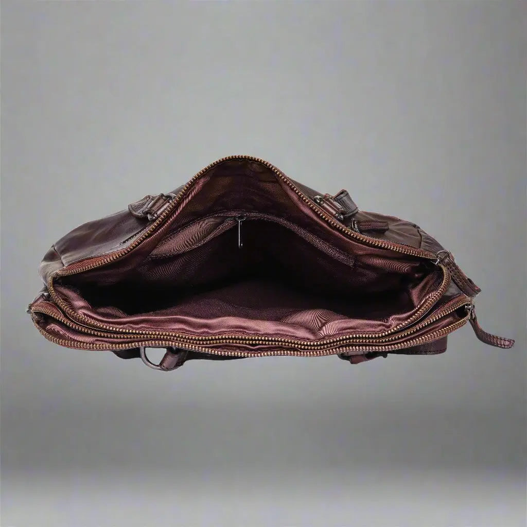 MET Leather Handbag with Dual Handles and Front Zipper Pockets Handbags & Purses Boutique of Leathers/Open Road