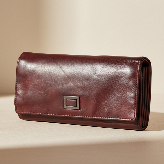 MET Women's Square Tab Leather Wallet