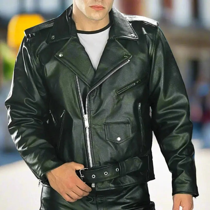 X Element Men's Leather Motorcycle Jacket - Boutique of Leathers/Open