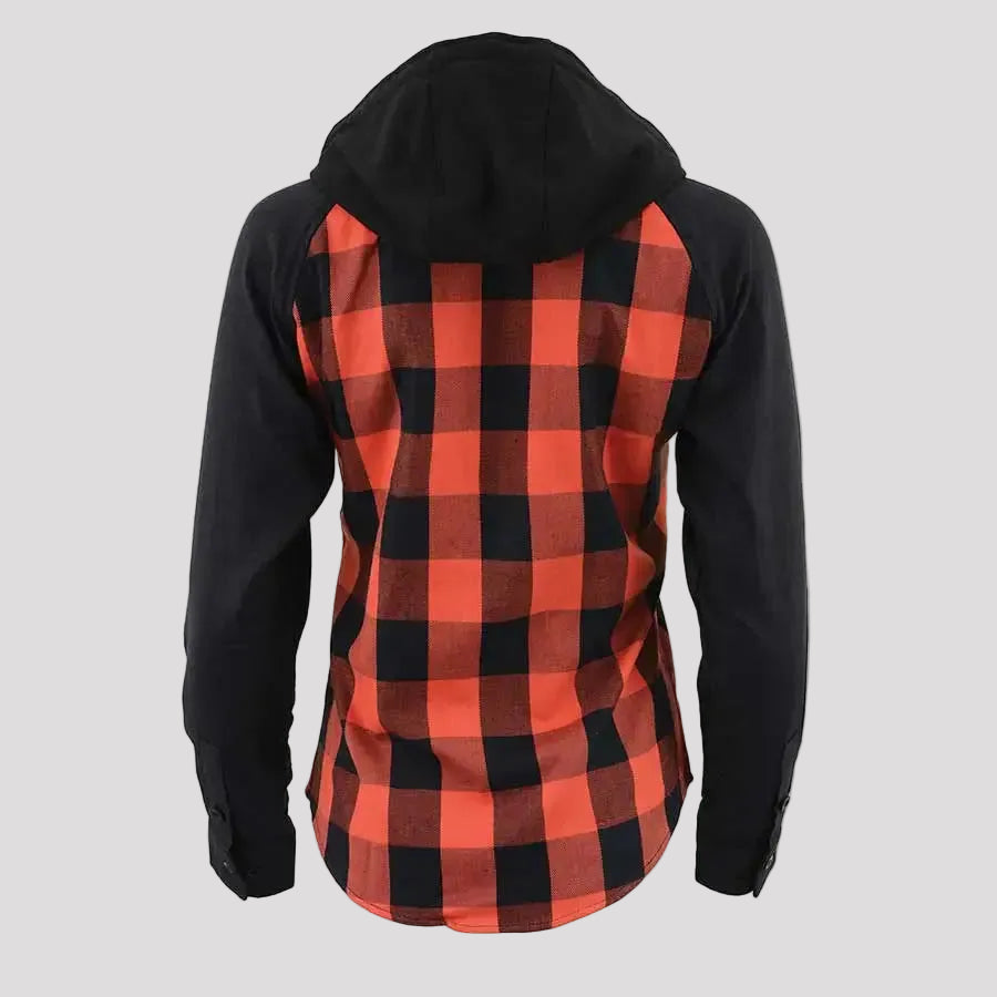 Milwaukee Leather Women's Armoured Plaid Hooded Shirt - Boutique of Leathers/Open Road
