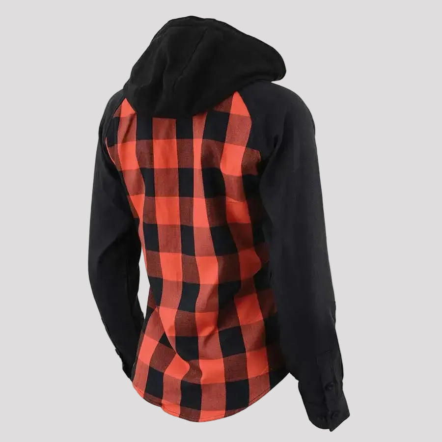 Milwaukee Leather Women's Armoured Plaid Hooded Shirt - Boutique of Leathers/Open Road