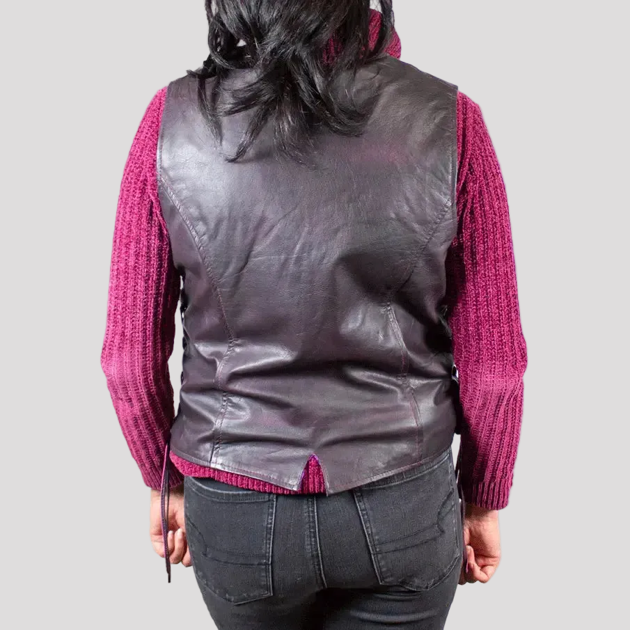 Open Road Women's Lace Side Leather Vest Women's Vests Boutique of Leathers/Open Road