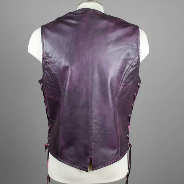 Open Road Women's Lace Side Leather Vest Women's Vests Boutique of Leathers/Open Road
