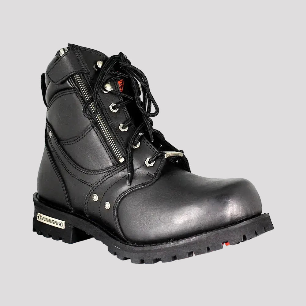 Milwaukee Leather Men's 6" Milwaukee Side Zip Lace Up Motorcycle Boots - Boutique of Leathers/Open Road