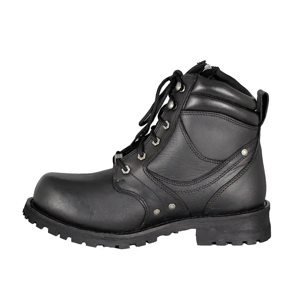 Milwaukee Leather Men's 6" Milwaukee Side Zip Lace Up Motorcycle Boots - Boutique of Leathers/Open Road