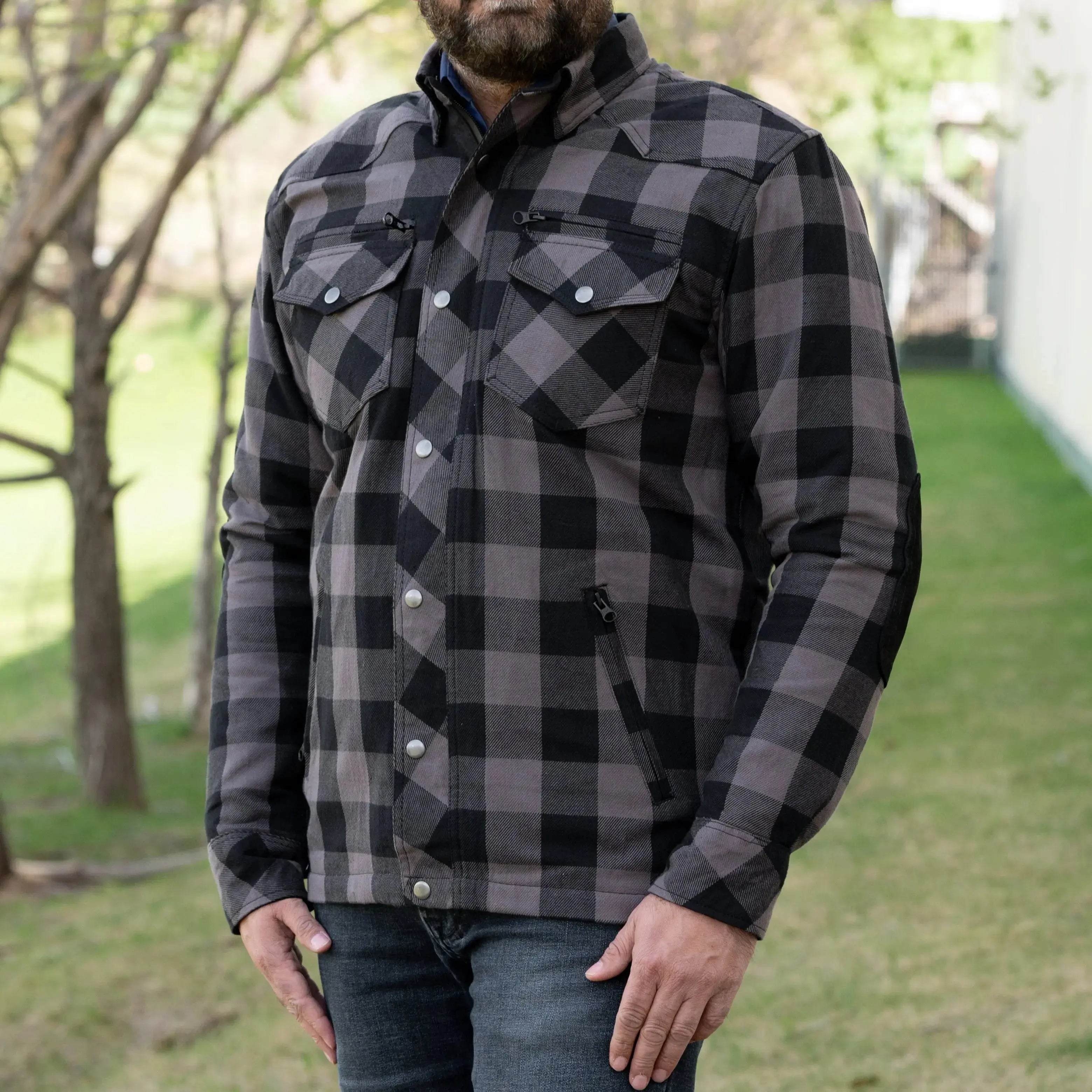 Men's Armored Flannel Biker Shirt with Extra Protection Men's Armoured Shirts Boutique of Leathers/Open Road