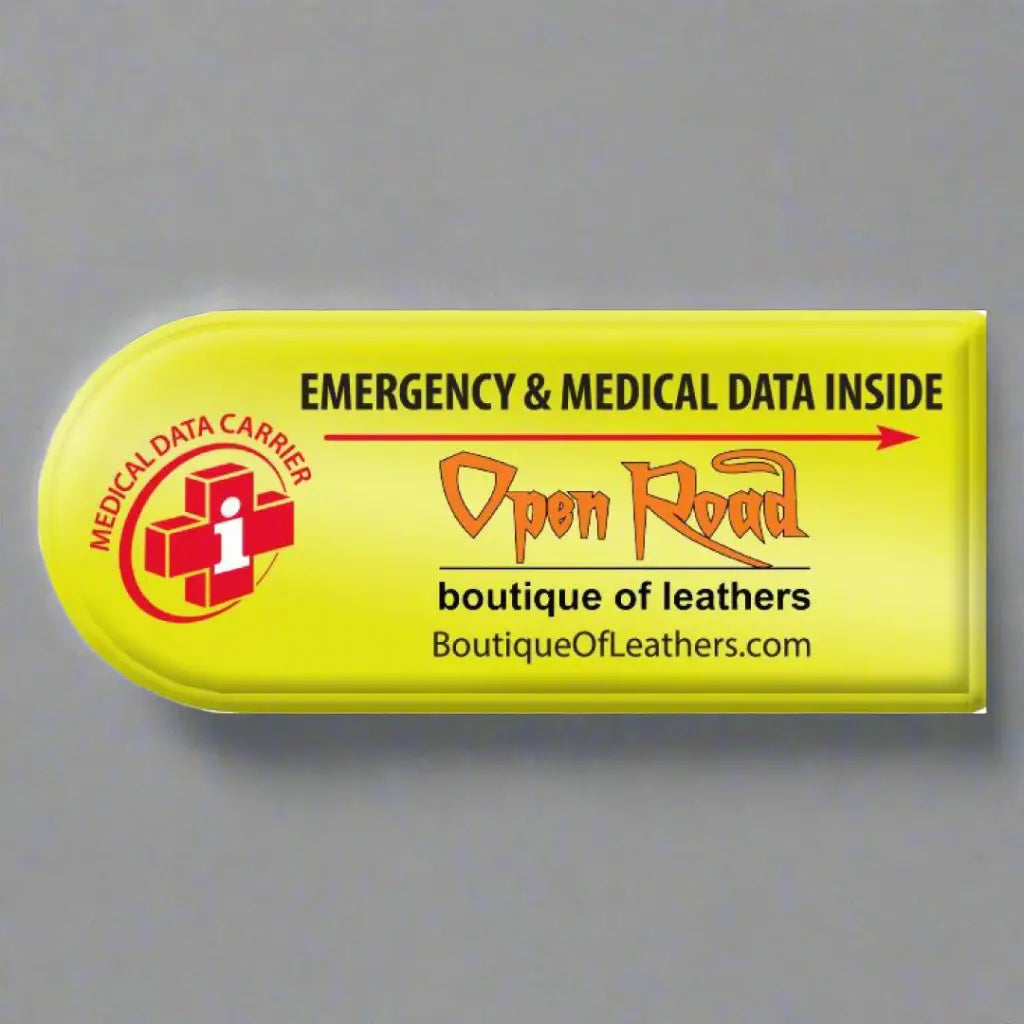 Medical Data Carrier – Essential Emergency ID for Riders & First Responders Helmet Accessories Boutique of Leathers/Open Road