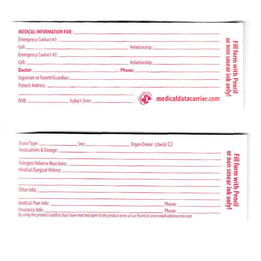 Medical Data Carrier – Essential Emergency ID for Riders & First Responders Helmet Accessories Boutique of Leathers/Open Road