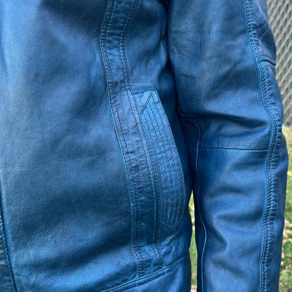 Men's Lamb Leather Jacket with Two Zipper Chest Pockets Men's Leather Jackets Boutique of Leathers/Open Road